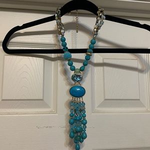 Beautiful turquoise and shell Chicos statement necklace